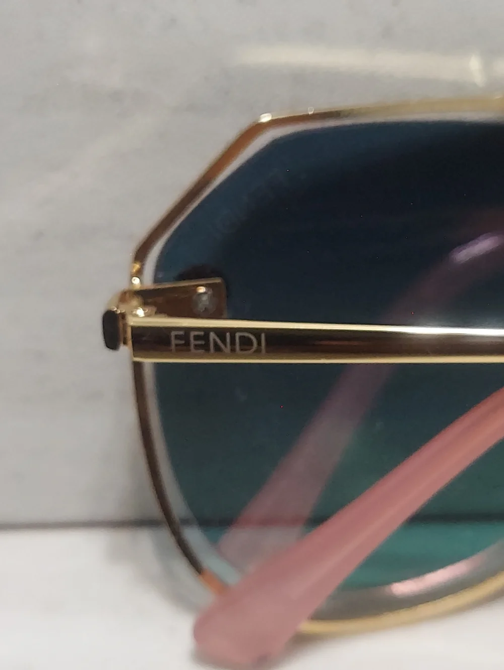Fendi Pink Gradient Aviator Sunglasses - Gold Frame